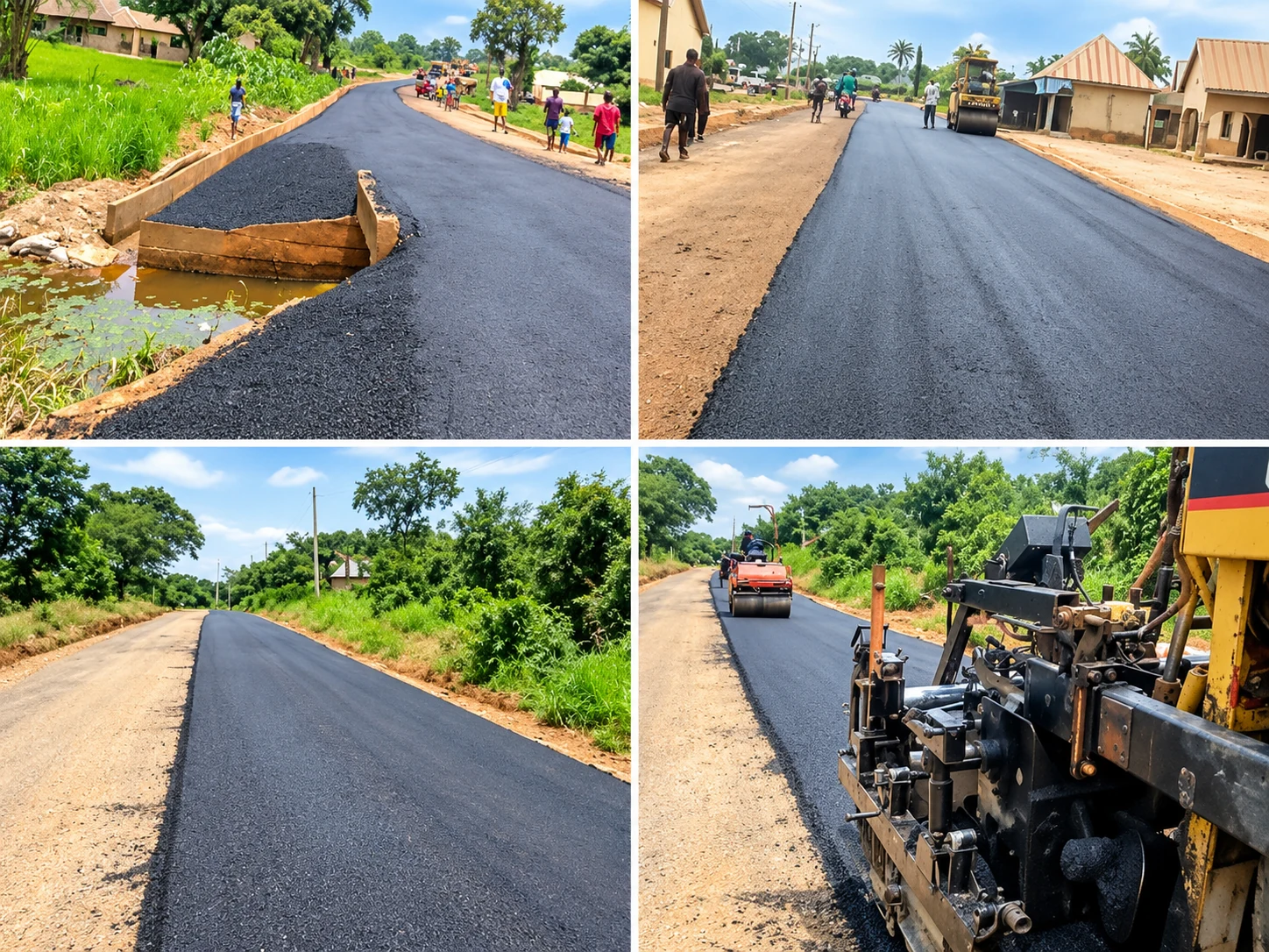 Asphalt road construction and paving works
